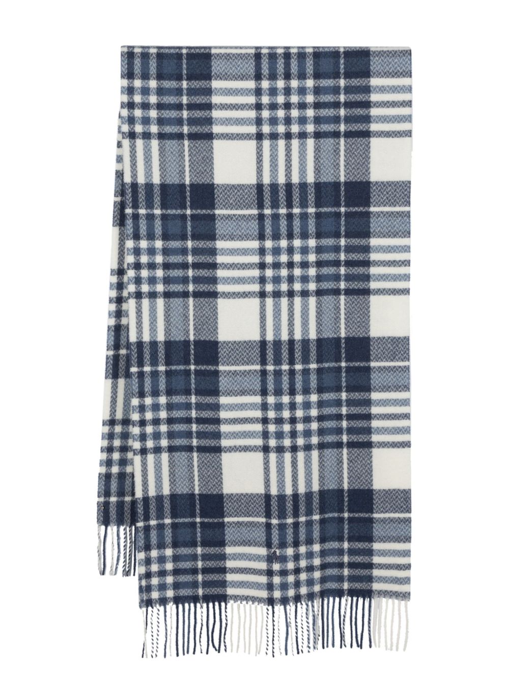 Polo Ralph Lauren 人字斜纹流苏细节围巾 - 蓝色
