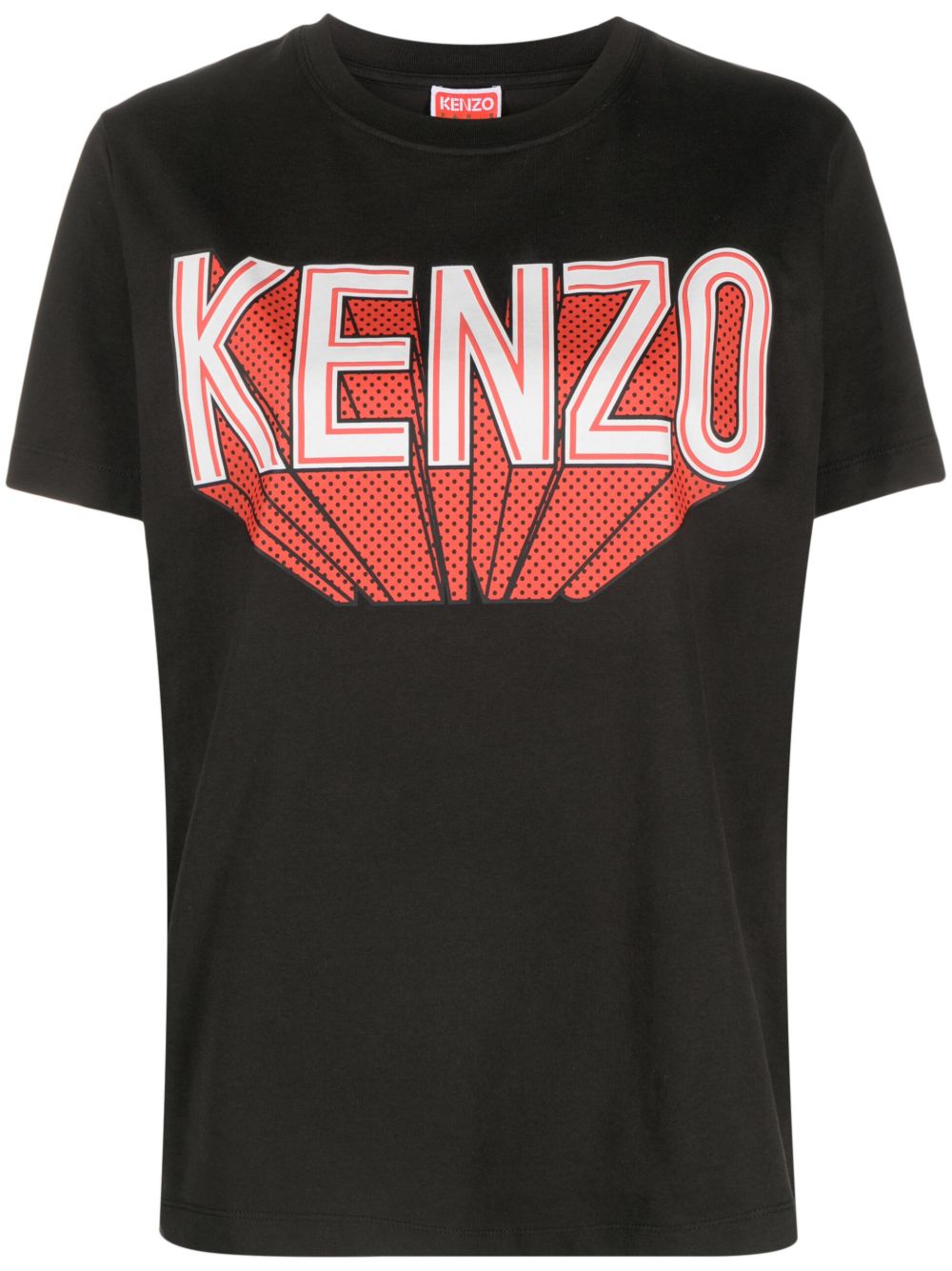 Kenzo logo印花短袖T恤 - 黑色