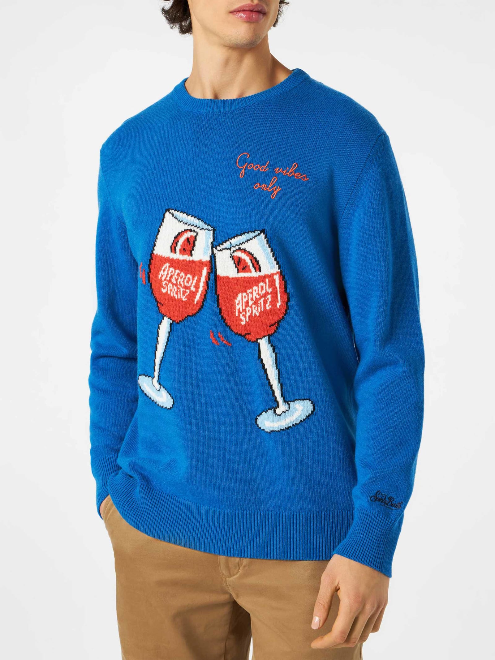 MC2 Saint Barth Man Sweater With Aperol Spritz Print Aperol Special Edition