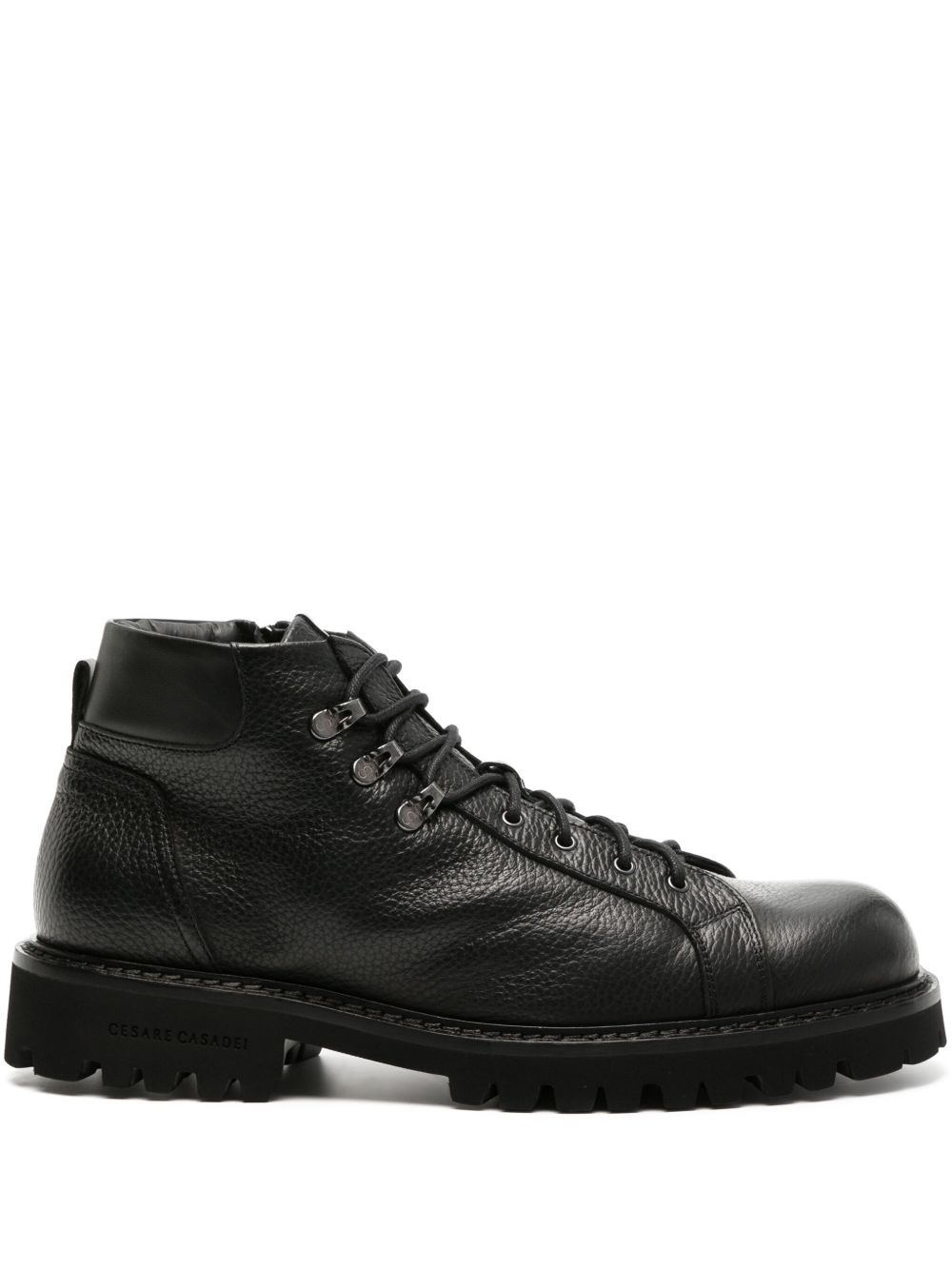 Casadei Cervo 系带皮质及踝靴 - 黑色