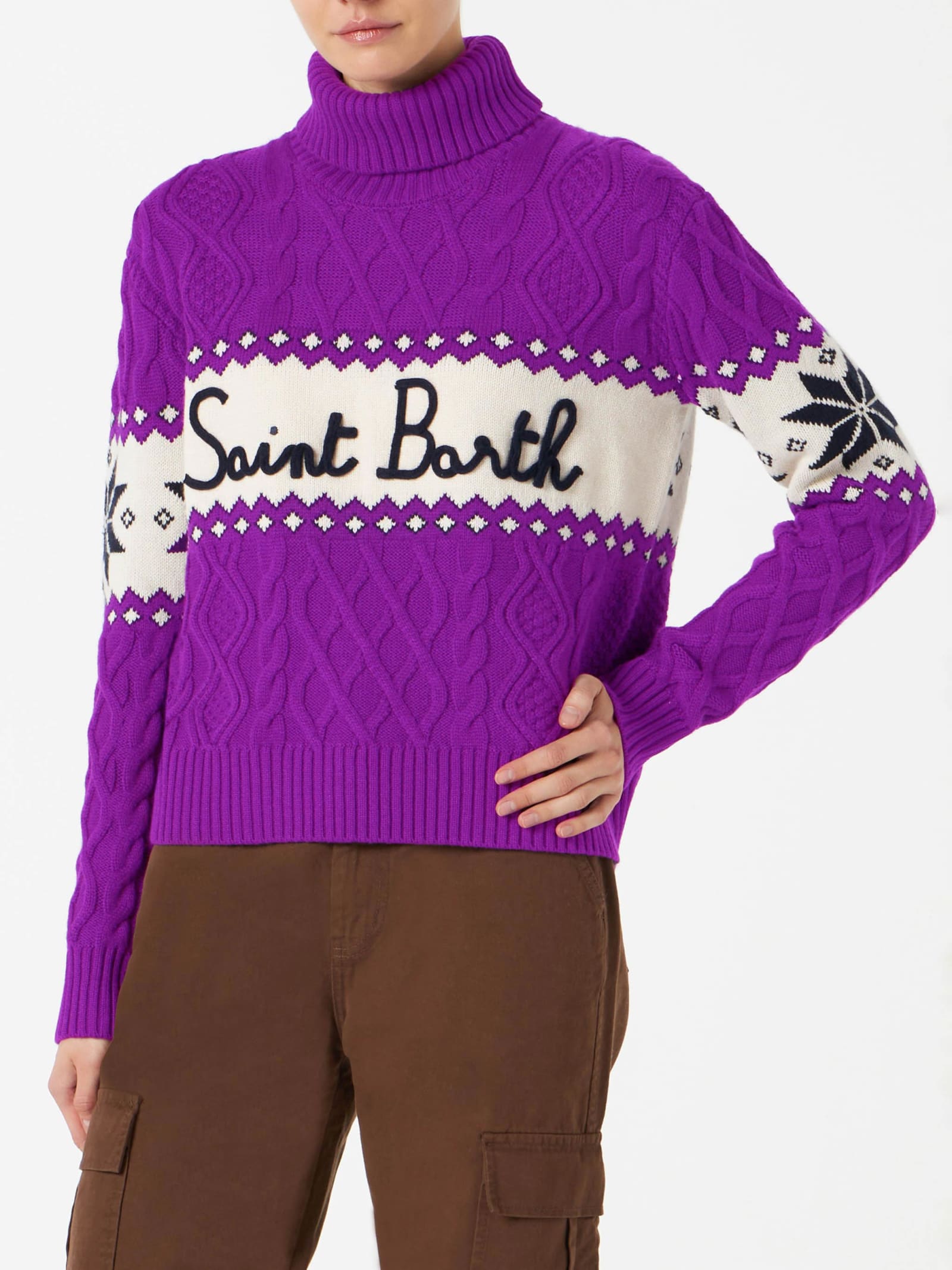 MC2 Saint Barth 女士半高领针织衫 含Saint Barth字母印花
