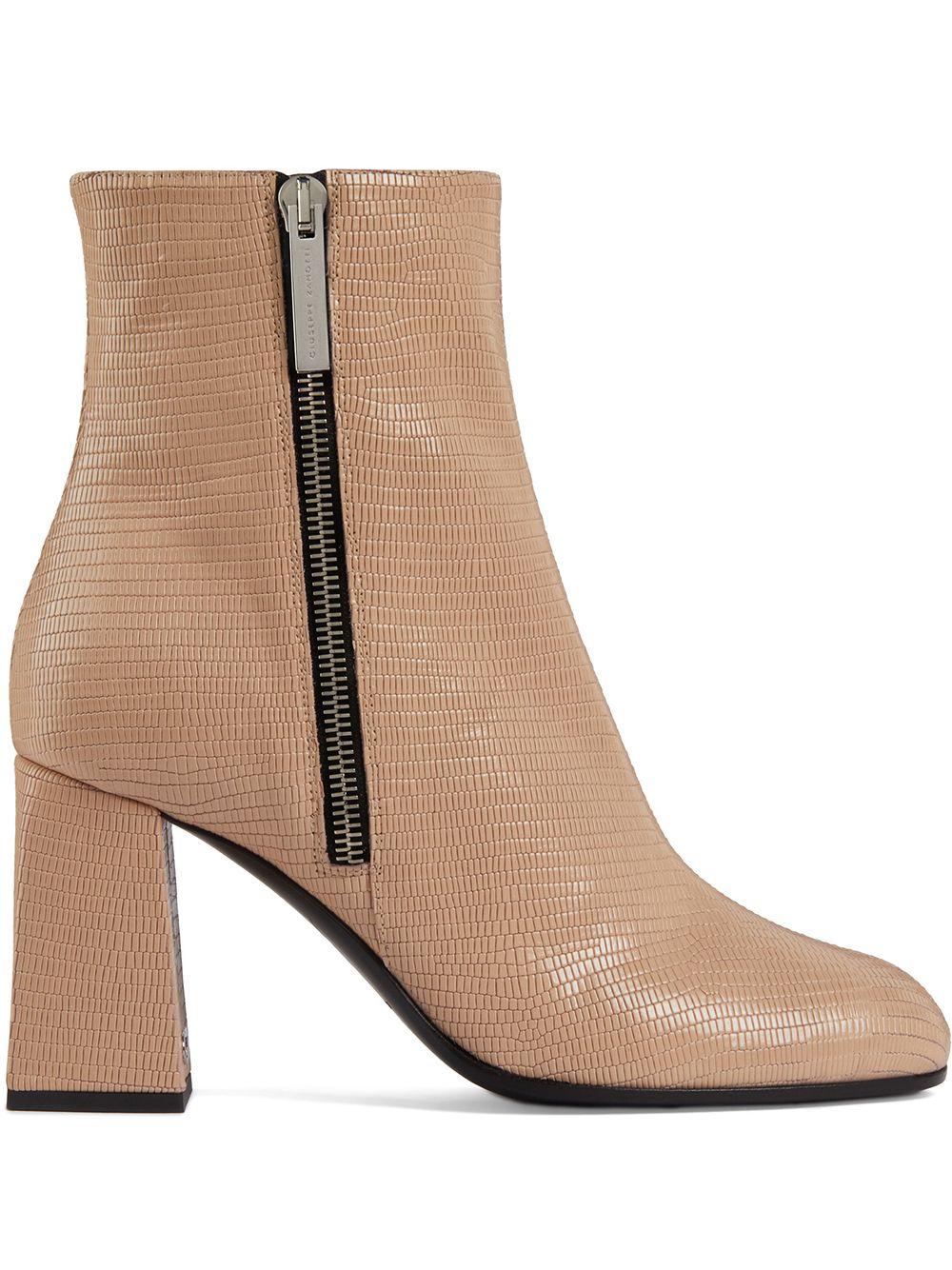 Giuseppe Zanotti Sveva 仿蜥蜴纹高跟及踝靴 - 粉色