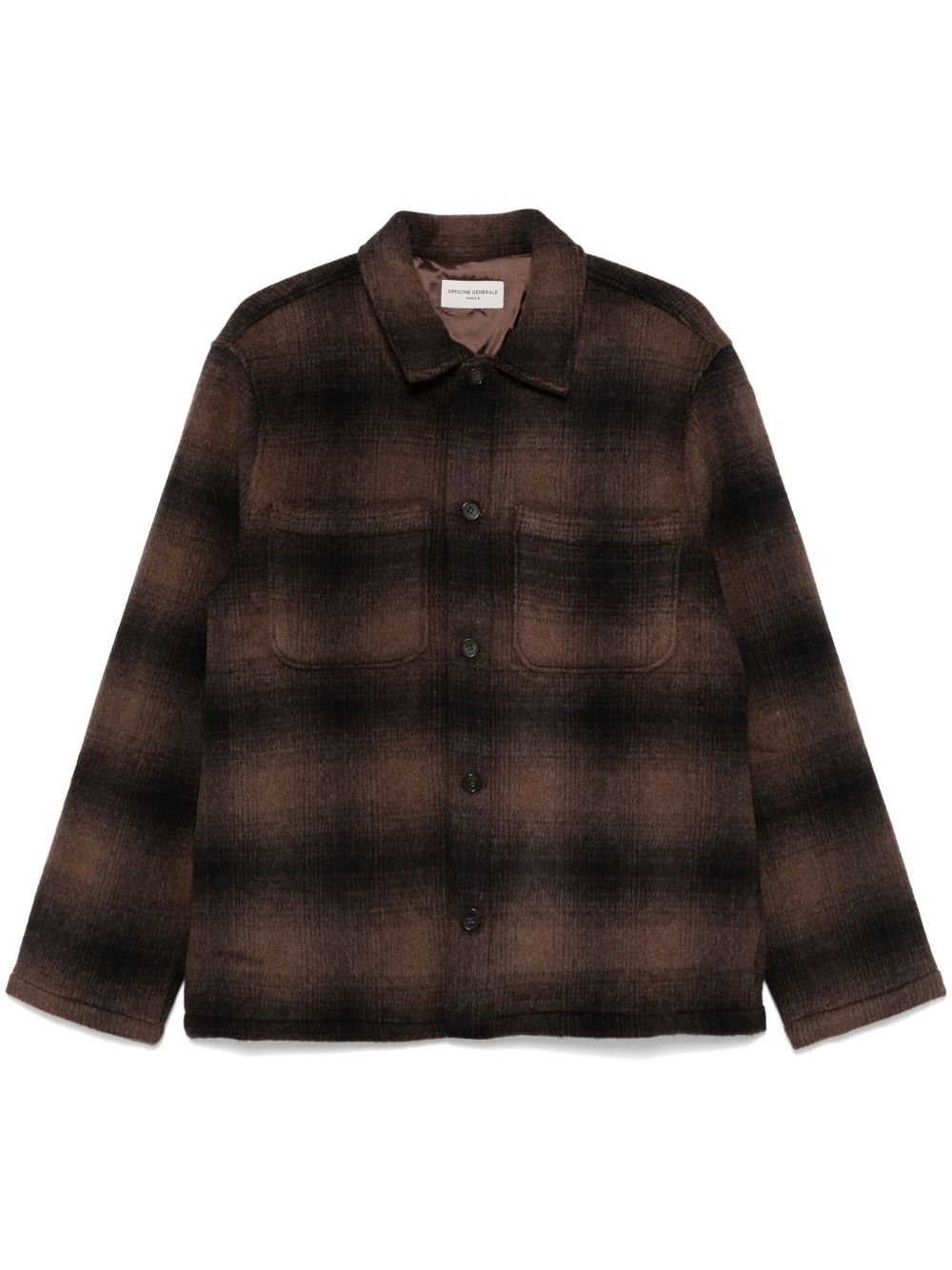 Officine Generale Harrison 夹克式衬衫 - 褐色