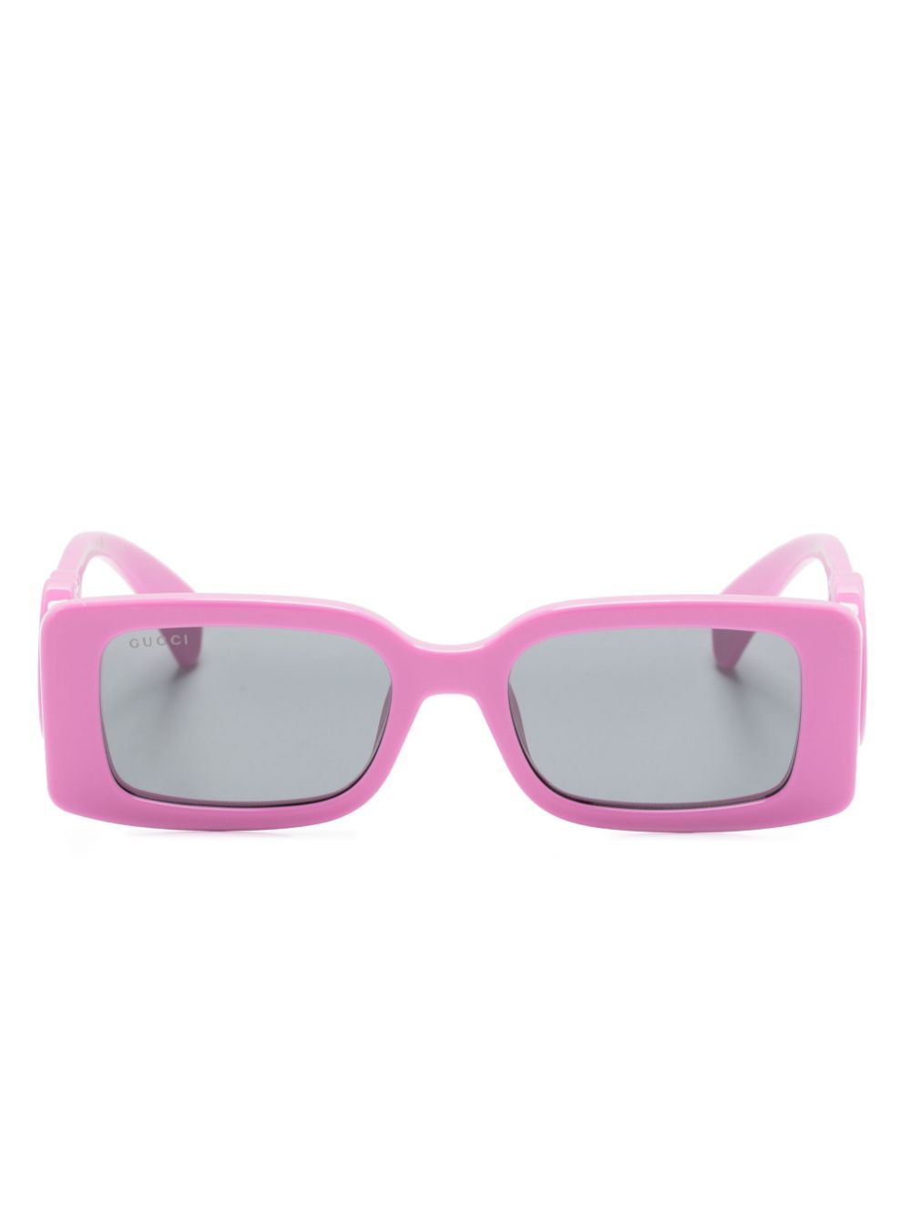 Gucci Eyewear Interlocking G 长方形镜框太阳眼镜 - 粉色