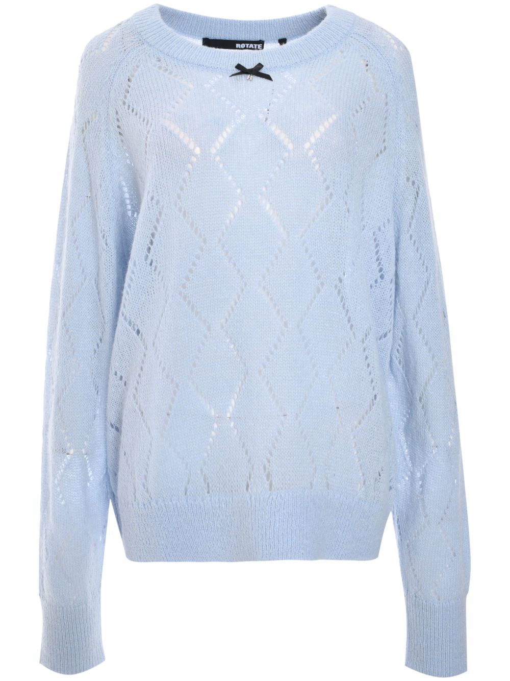 ROTATE BIRGER CHRISTENSEN pointelle-knit sweater - 蓝色