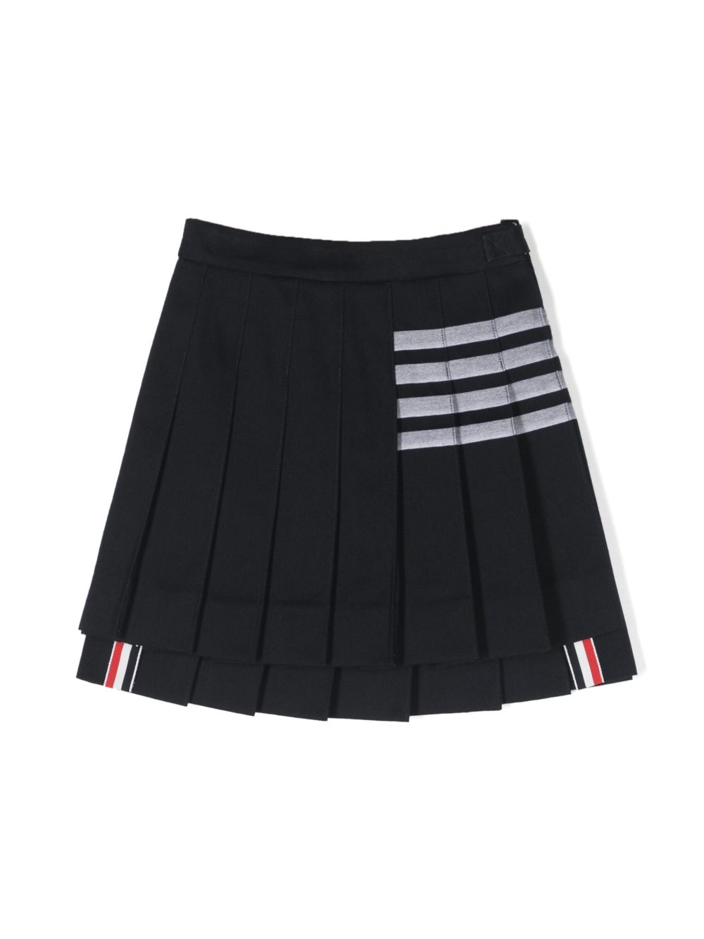 Thom Browne Kids 条纹细节百褶半身裙 - 蓝色