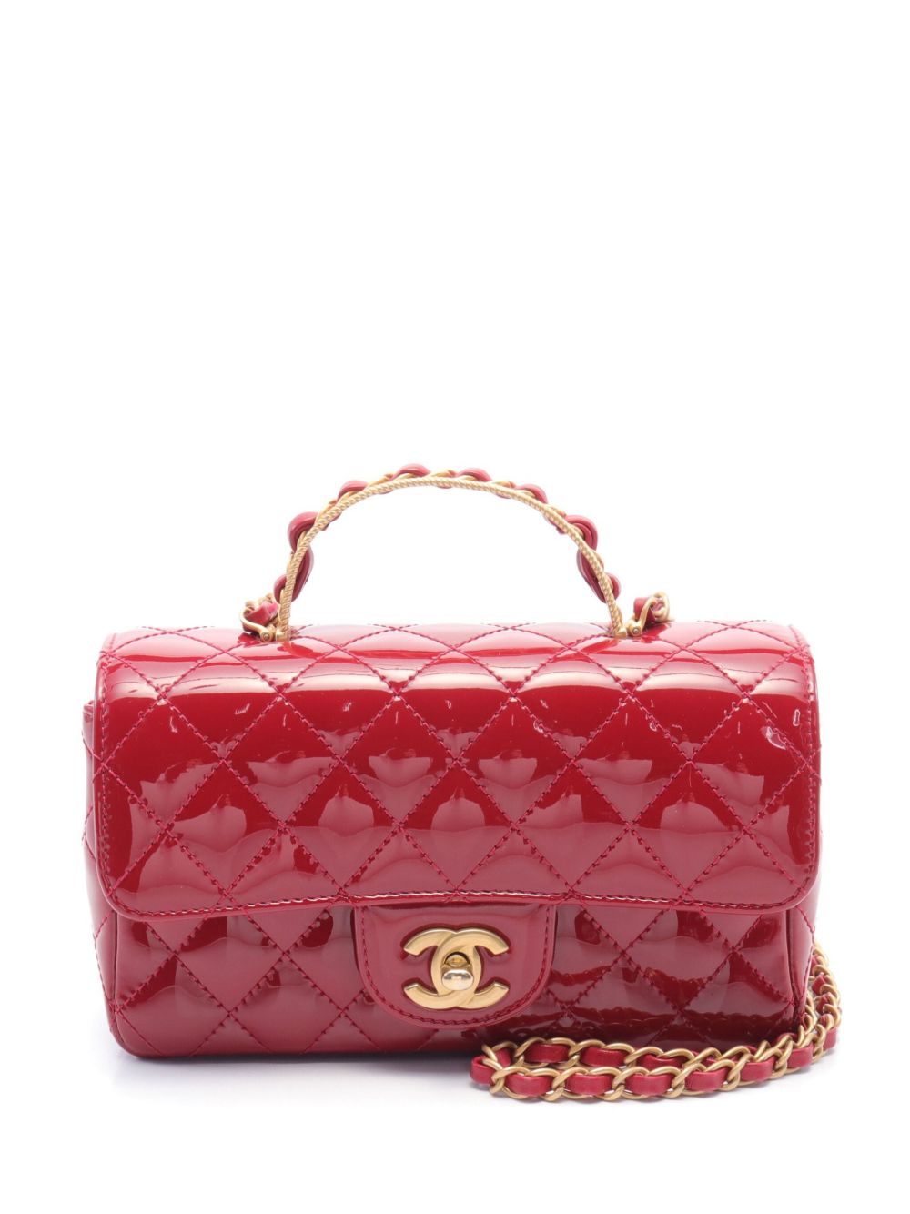 CHANEL Pre-Owned 马特拉塞凸纹皮质单肩包（2021年典藏款） - 红色