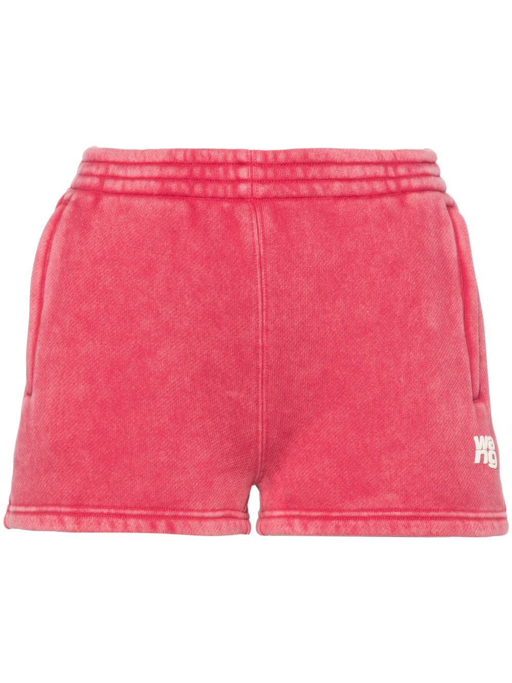 Alexander Wang logo刺绣运动短裤 - 粉色