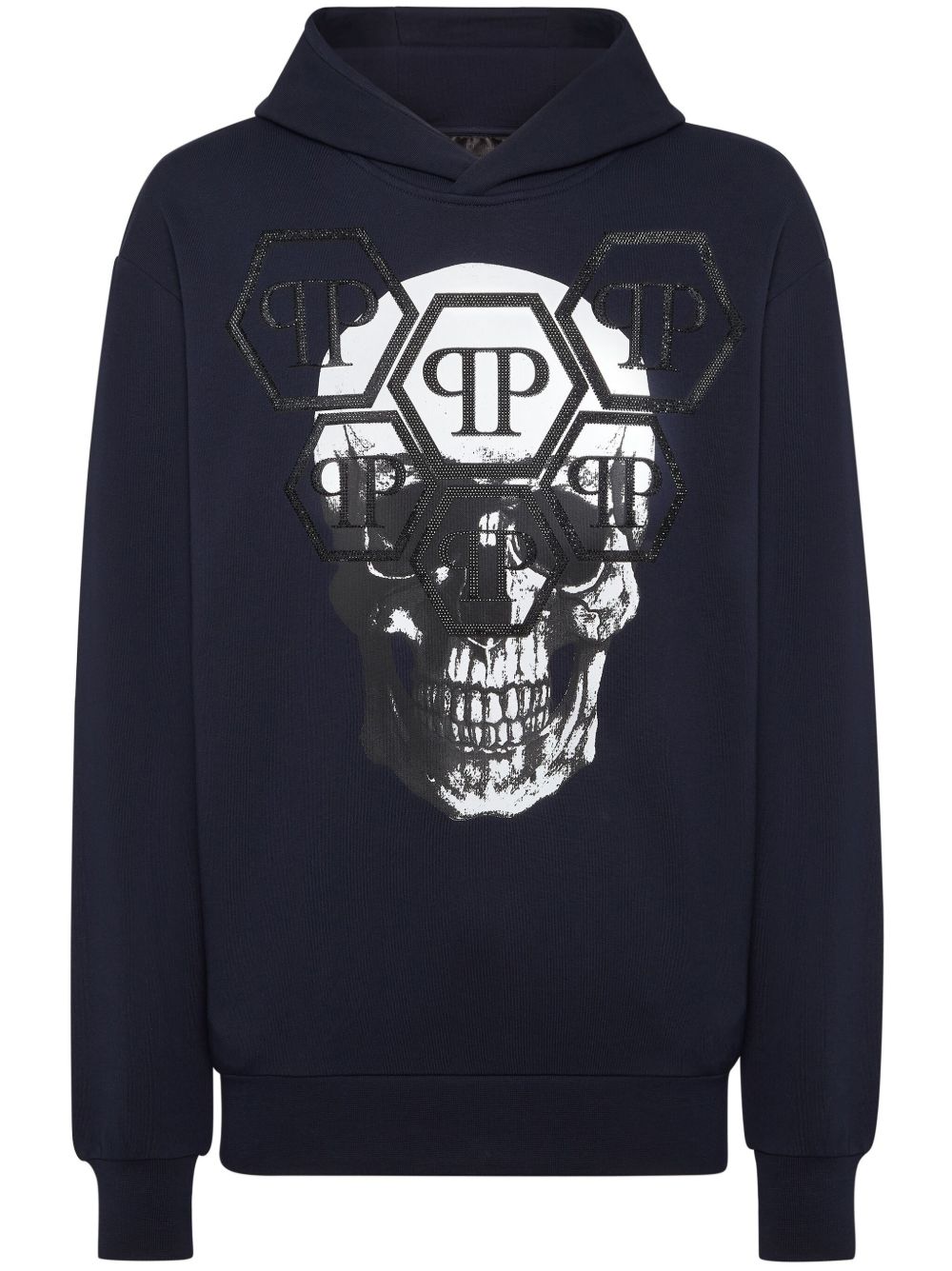 Philipp Plein Skull 长袖连帽衫 - 蓝色