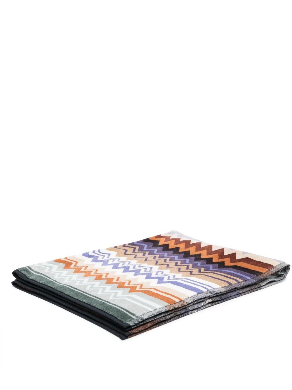 Missoni Home Z字形图案棉毛巾 - 紫色