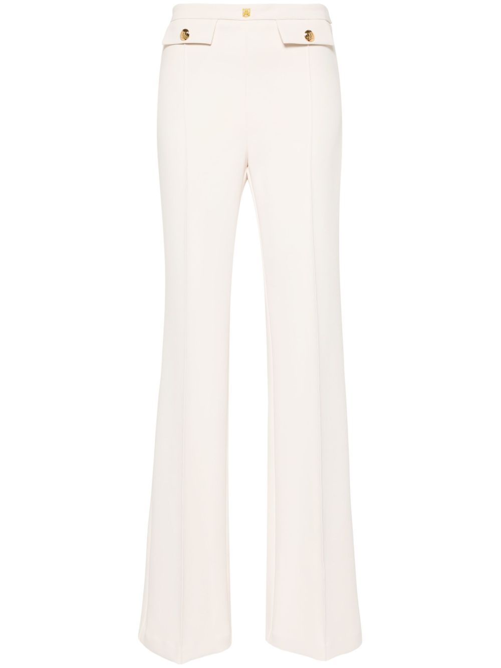 Elisabetta Franchi logo标牌喇叭裤 - 中性色