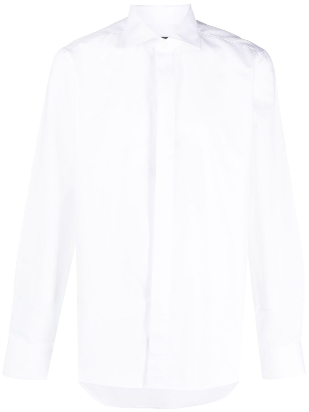 Canali 隐藏式开合衬衫 - 白色
