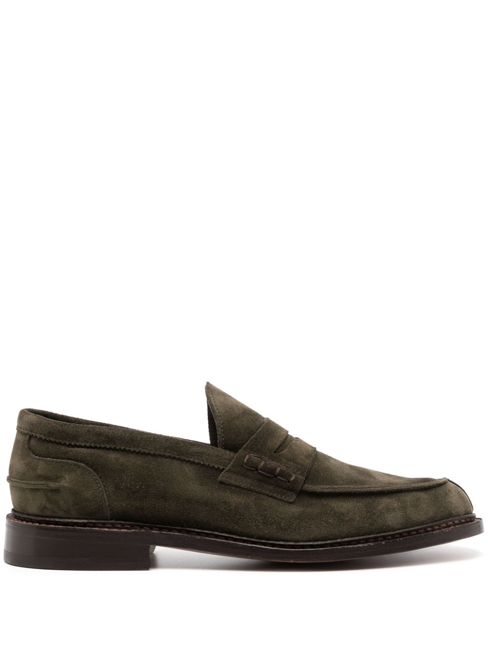 Tricker's 绒面皮经典乐福鞋 - 绿色