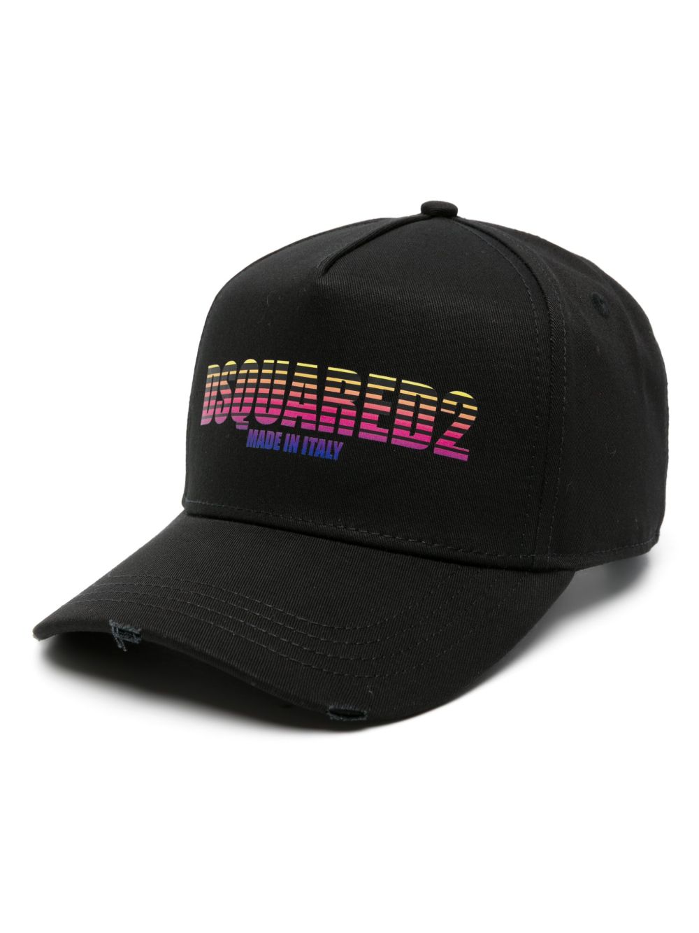 DSQUARED2 logo印花棉棒球帽 - 黑色