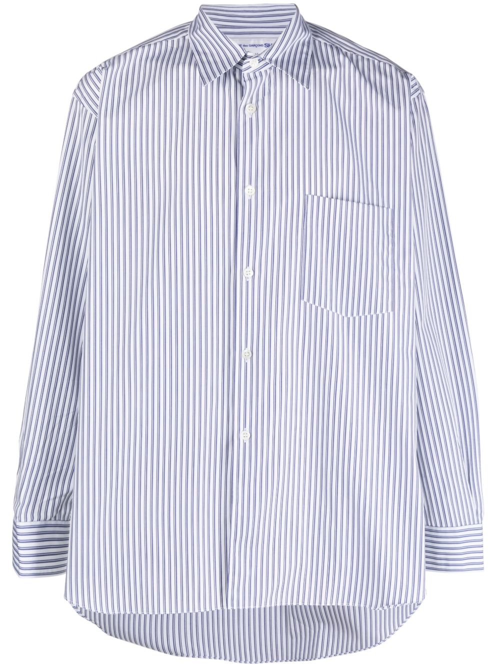 Comme Des Garçons Shirt 光环条纹棉衬衫 - 白色