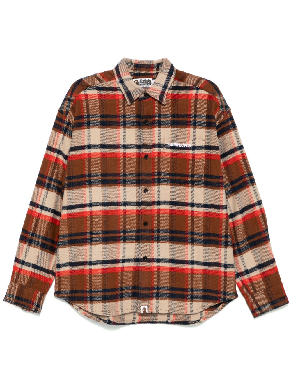 A BATHING APE® 格纹法兰绒衬衫 - 褐色