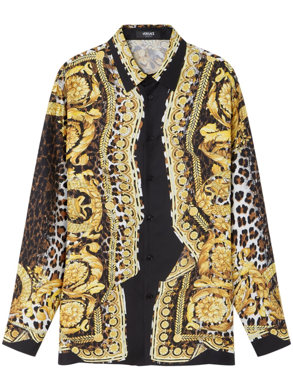Versace Wild Barocco 真丝衬衫 - 黄色