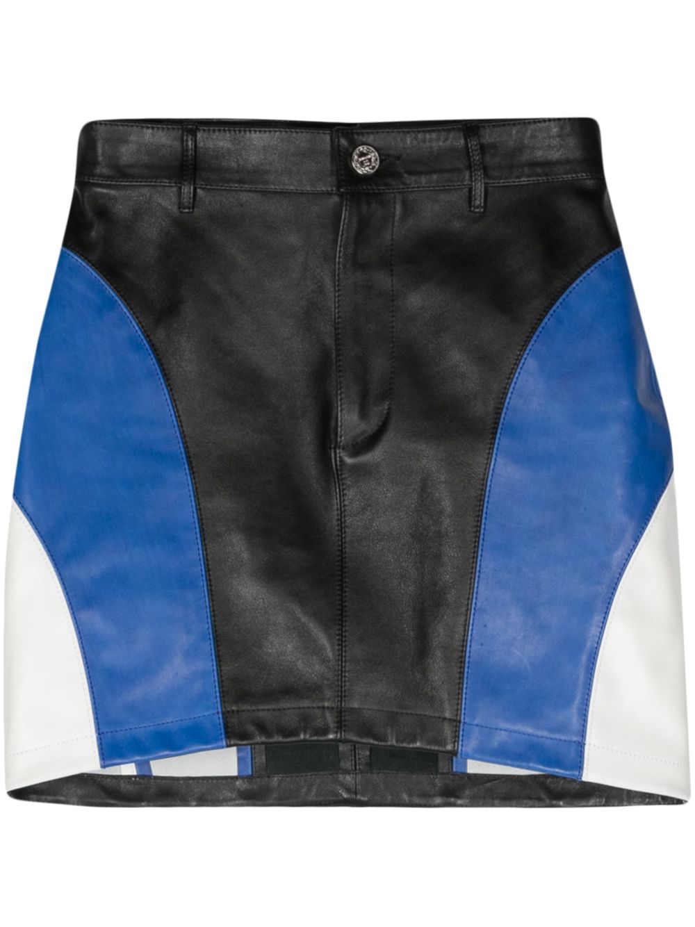 VETEMENTS 拼色皮质迷你半身裙 - 黑色