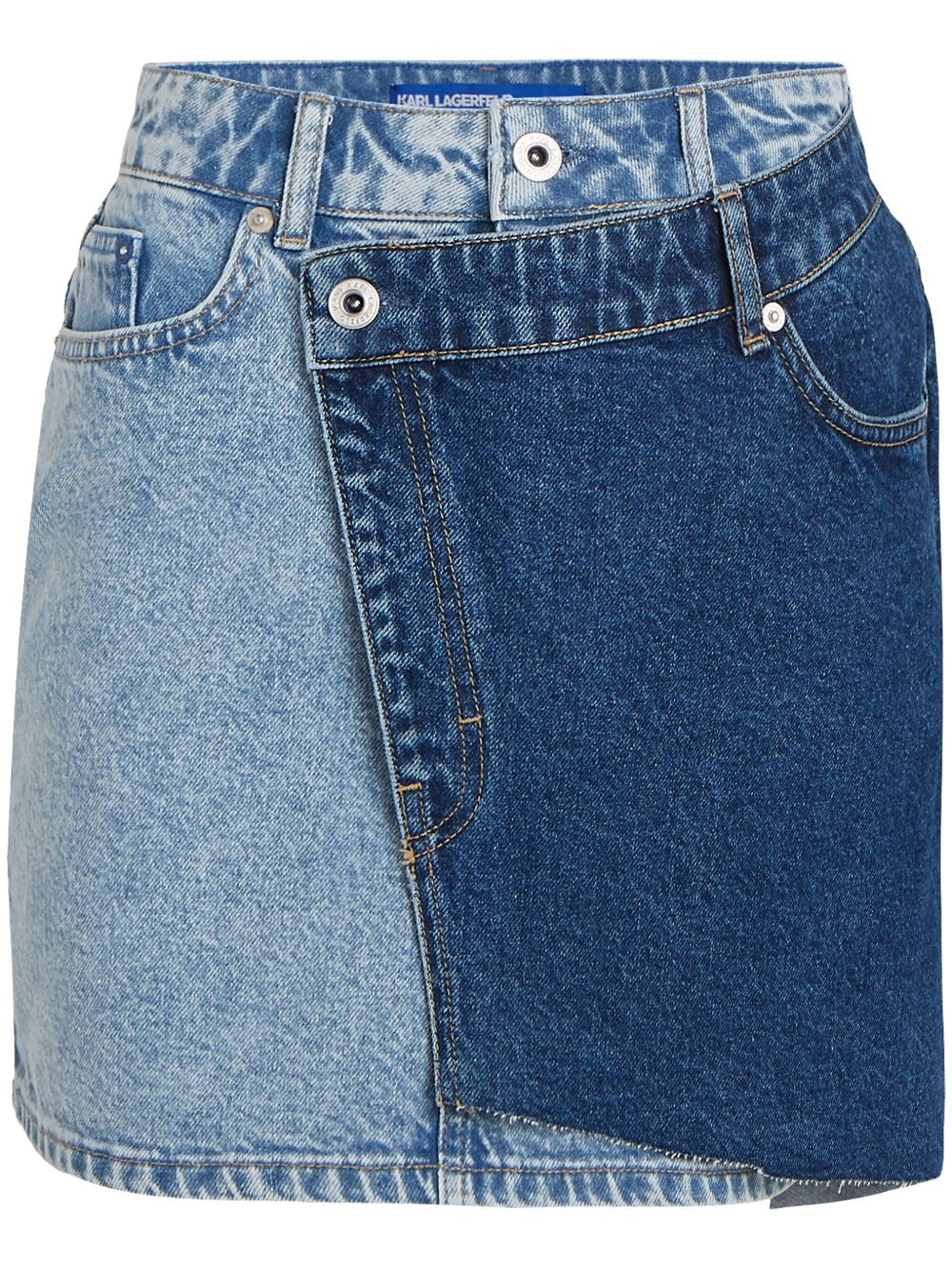 Karl Lagerfeld Jeans 双层式迷你半身裙 - 蓝色