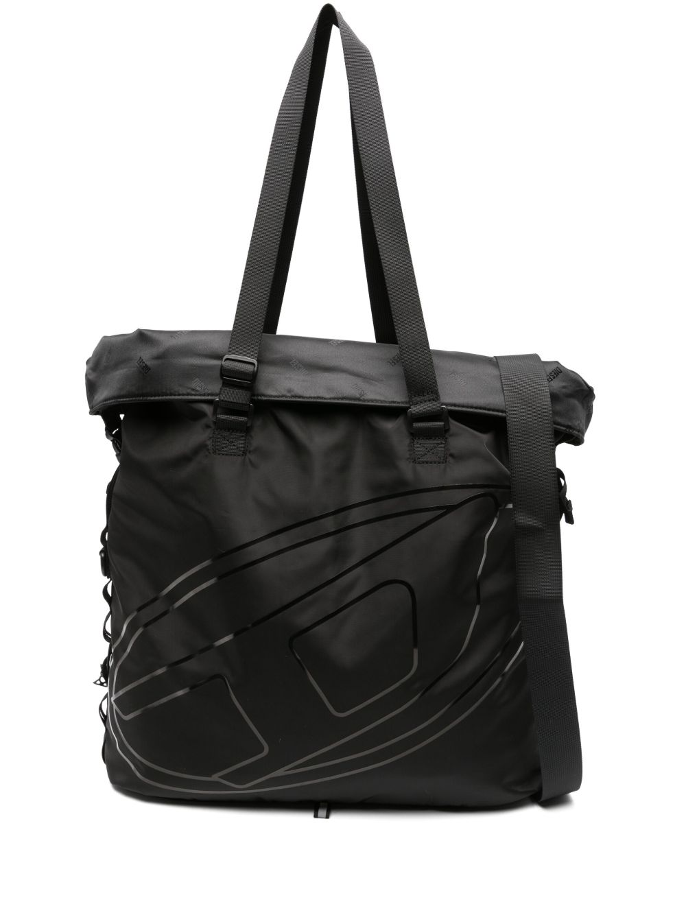 Diesel Drape roll-top 手提包 - 黑色