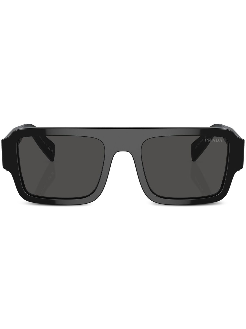 Prada Eyewear logo雕刻方框太阳眼镜 - 黑色