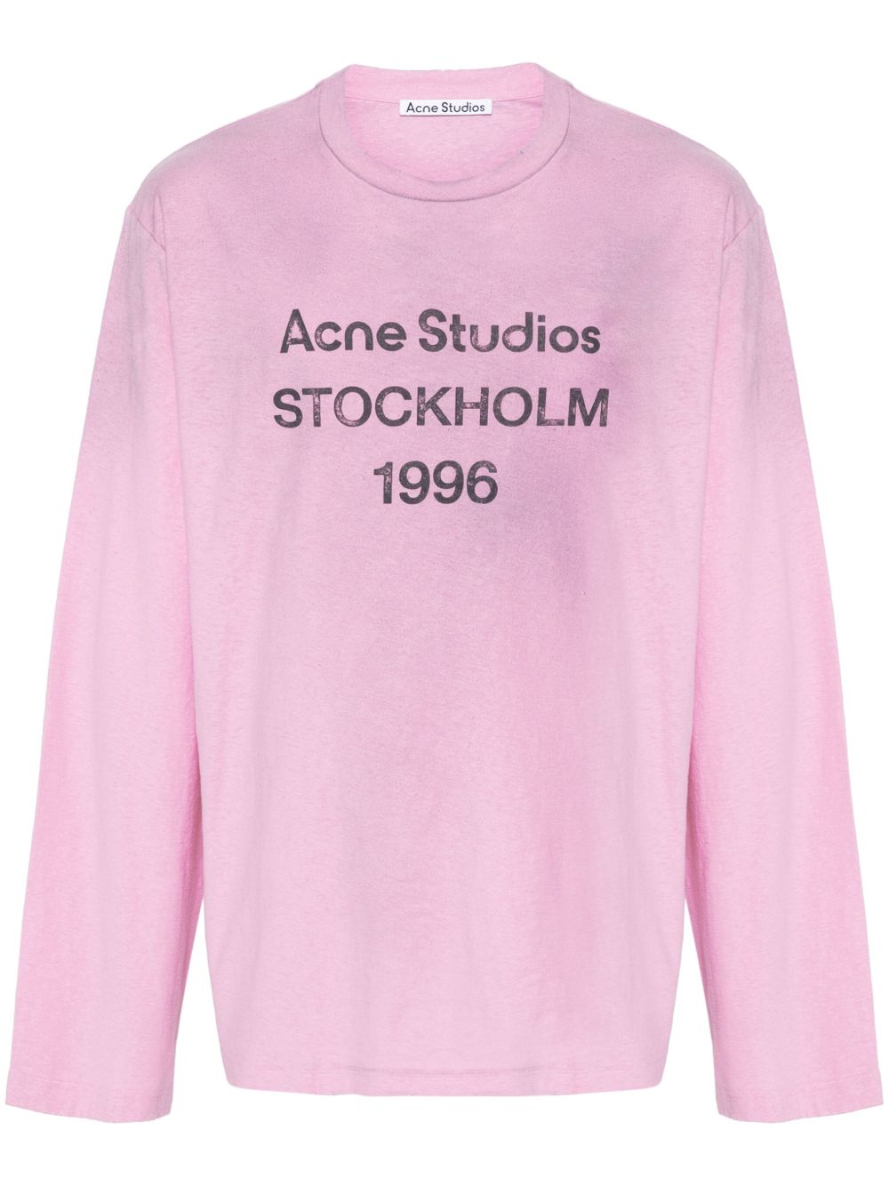 Acne Studios logo印花仿旧T恤 - 紫色