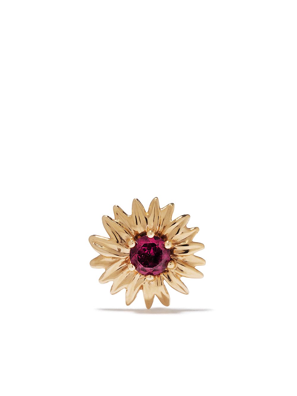 Aurelie Bidermann Bouquet 18K黄金镀铑花卉造型耳环 - 金色