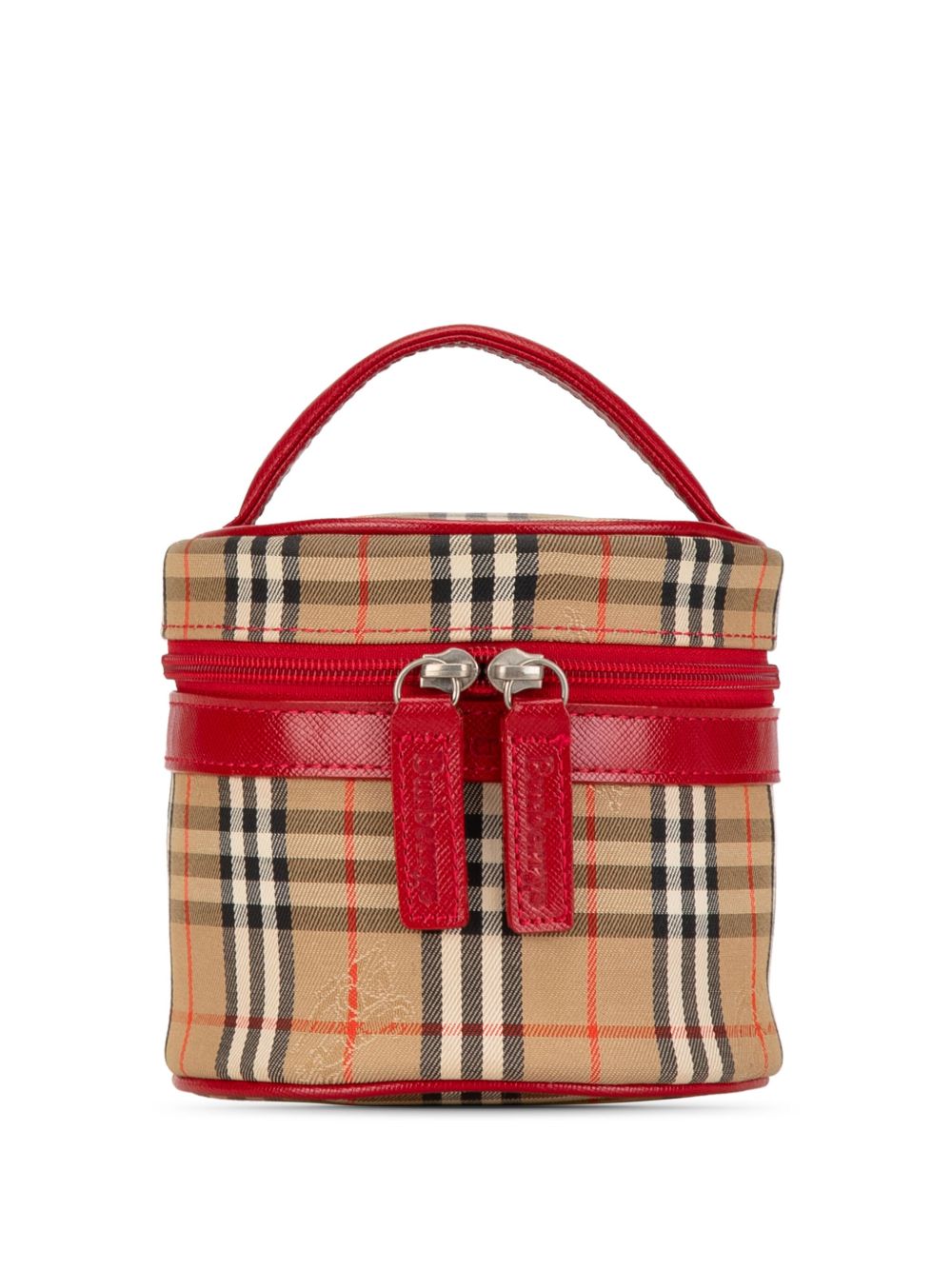 Burberry Pre-Owned Haymarket Check 帆布化妆包（2000-2017年典藏款） - 褐色
