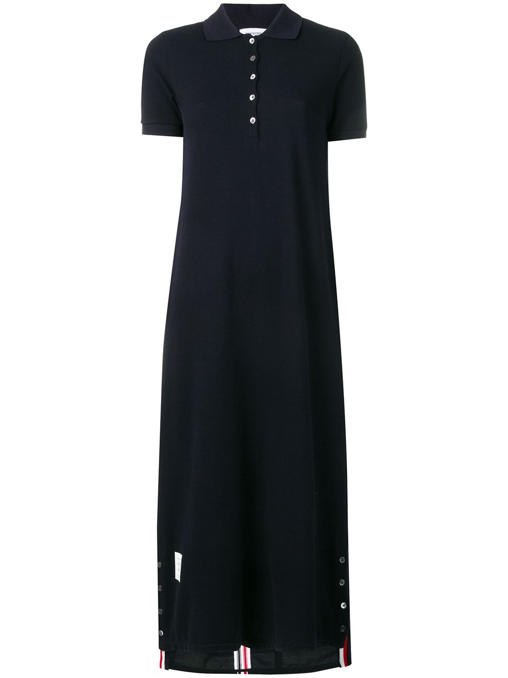 Thom Browne 后背中央条纹饰珠地 POLO 裙 - 蓝色