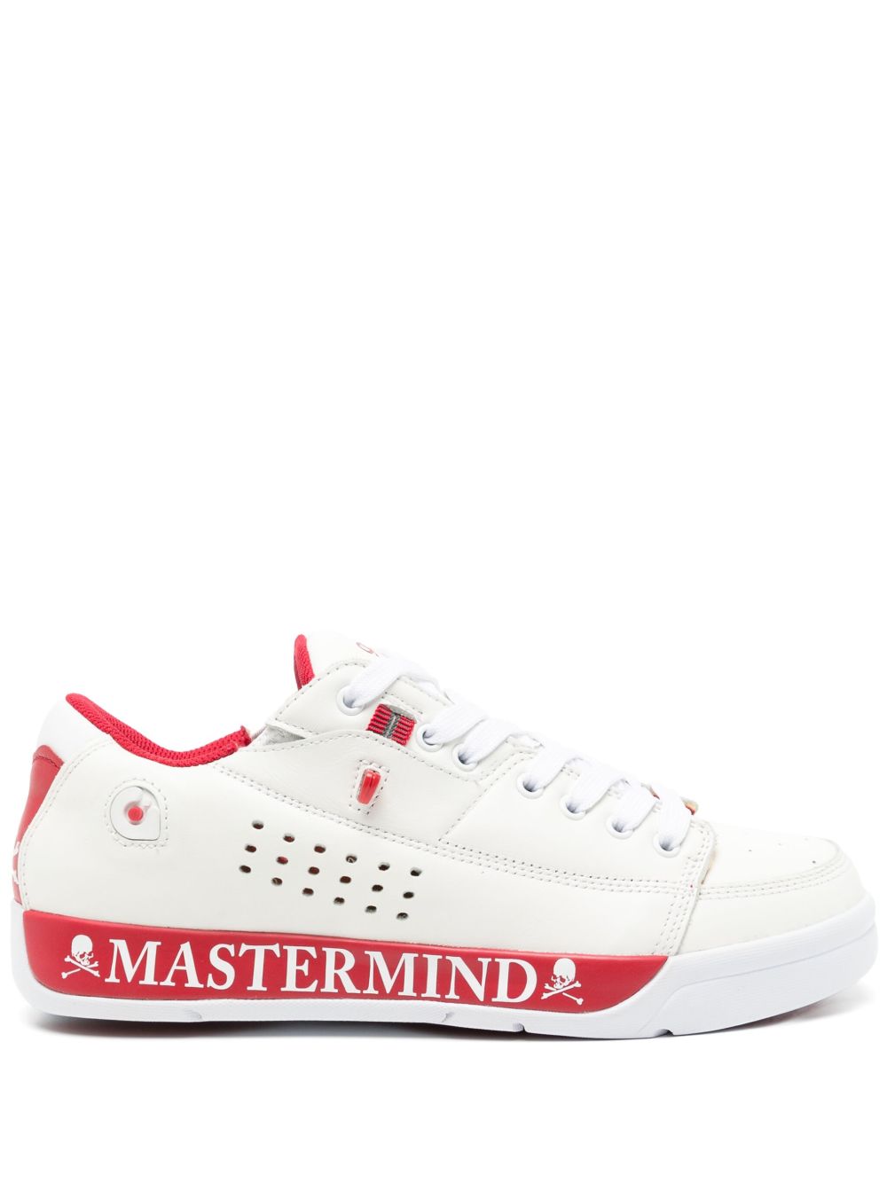 Mastermind Japan logo印花皮质运动鞋 - 白色