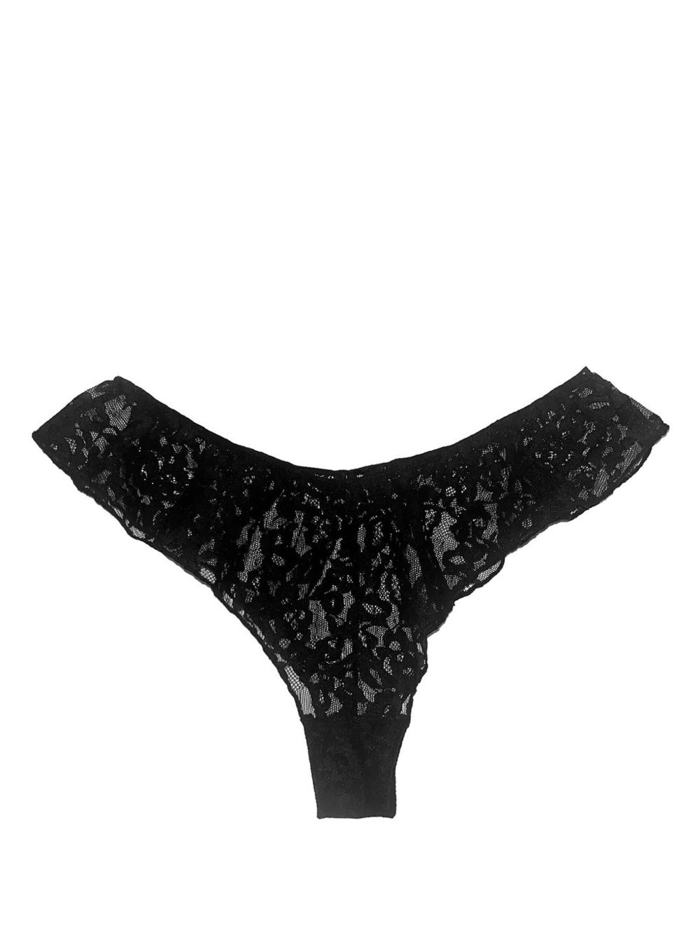 Fleur Du Mal Venus Flutter 蕾丝三角内裤 - 黑色