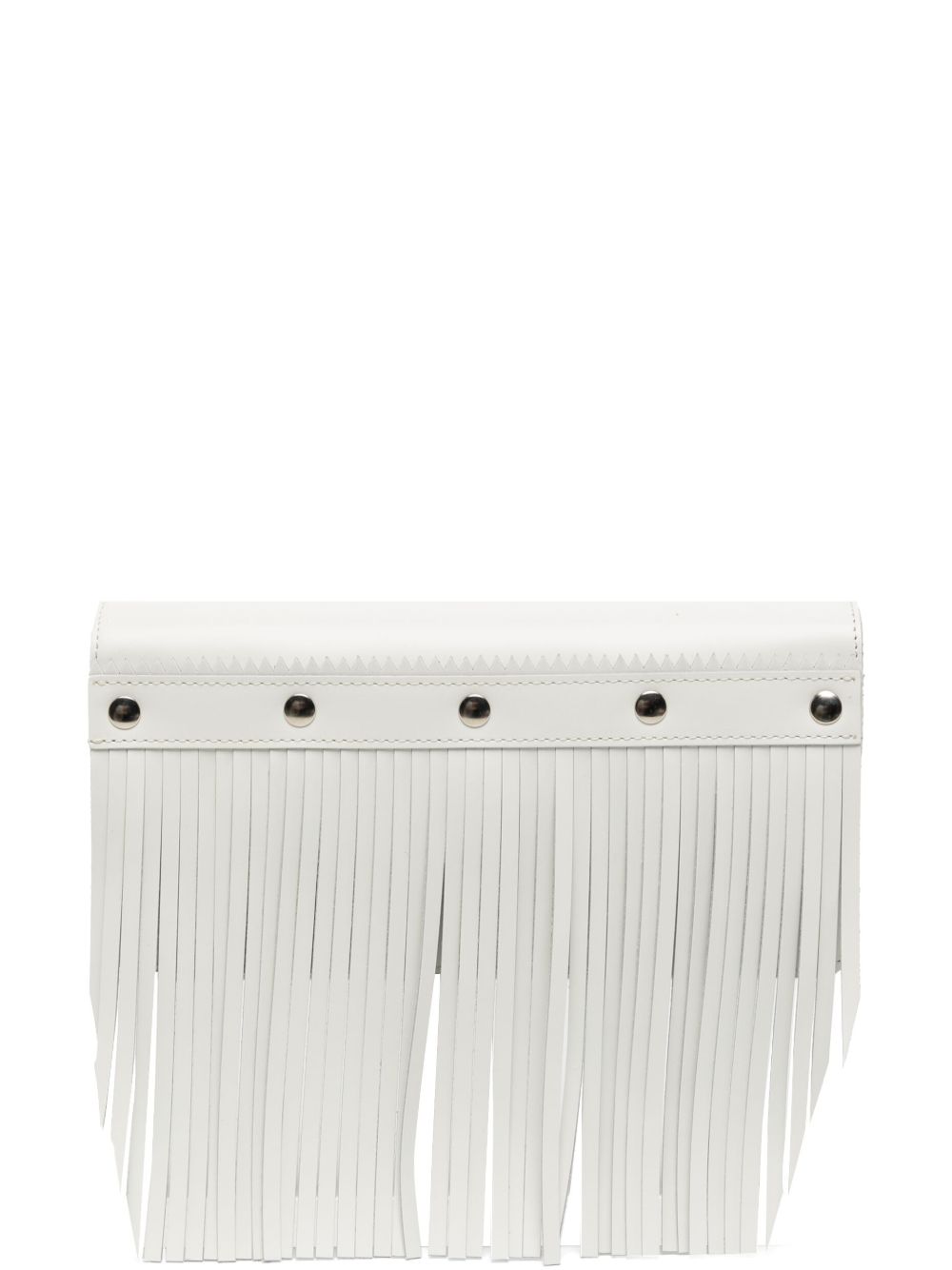 Comme Des Garçons Wallet 铆钉缀饰流苏皮质钱包 - 白色