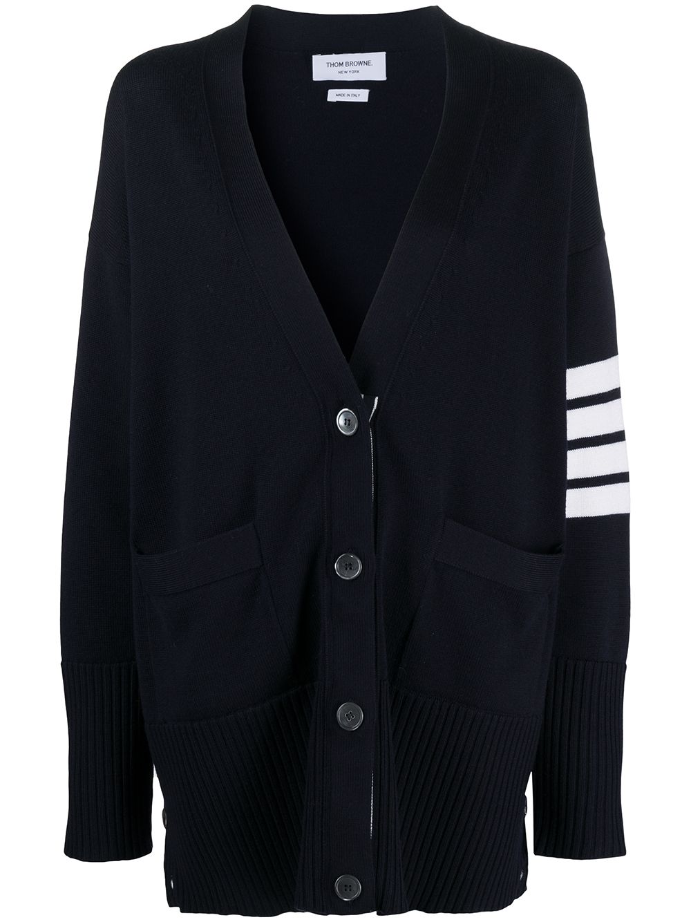 Thom Browne 四条纹超大款开衫 - 蓝色