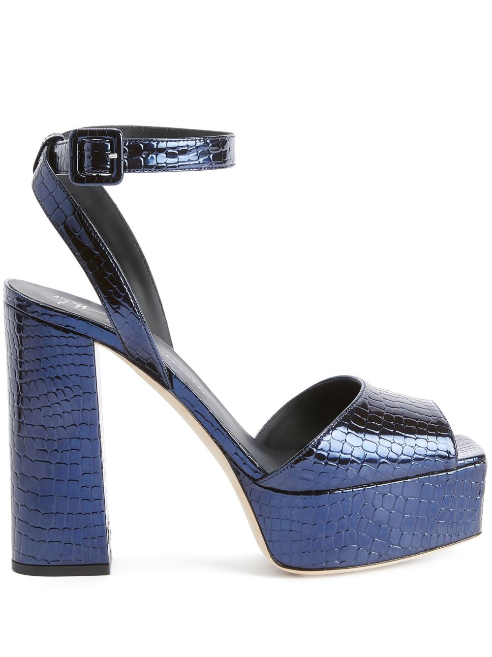 Giuseppe Zanotti New Betty 皮质高跟凉鞋 - 蓝色