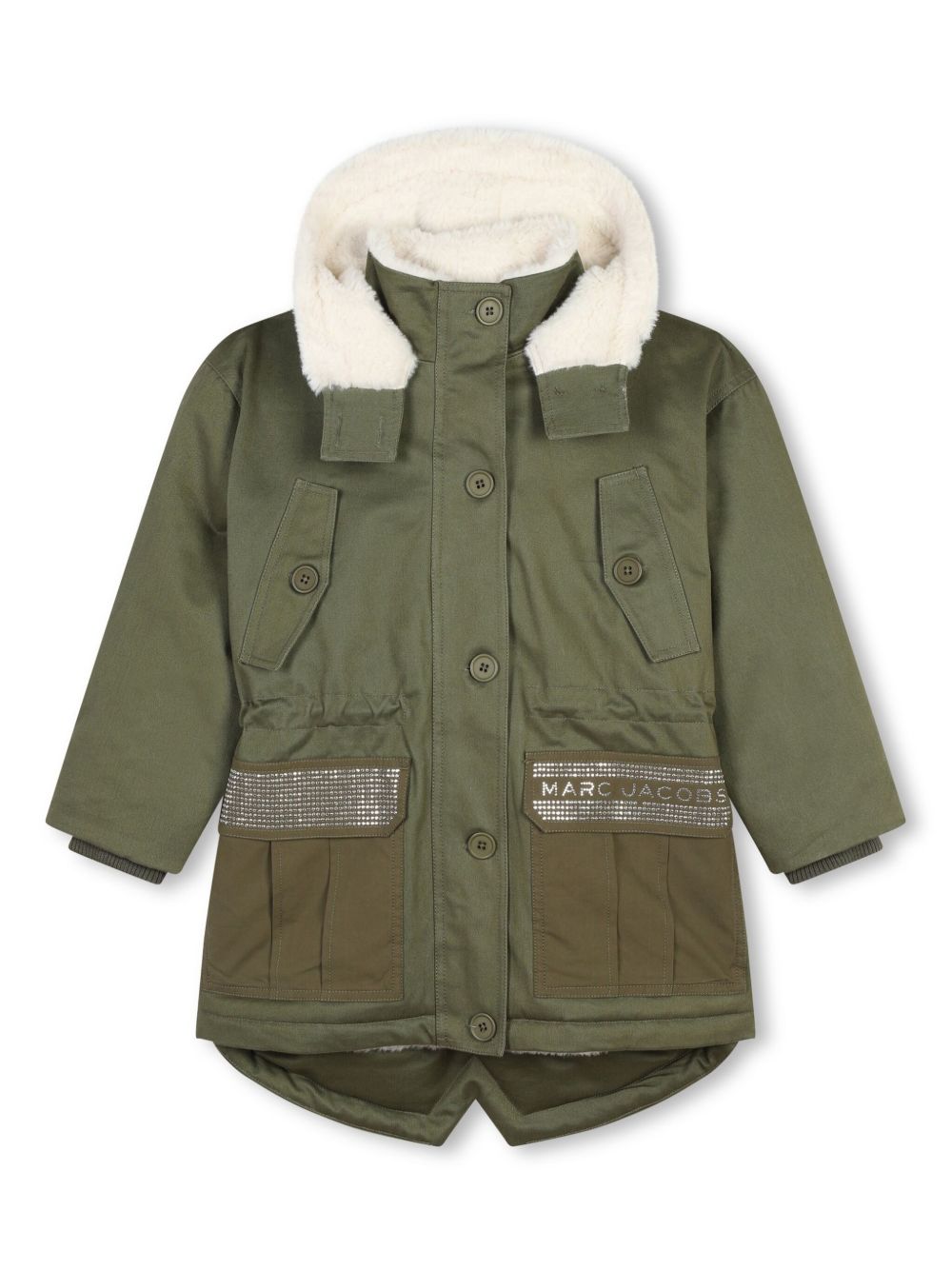 Marc Jacobs Kids 人造皮草连帽外套 - 绿色