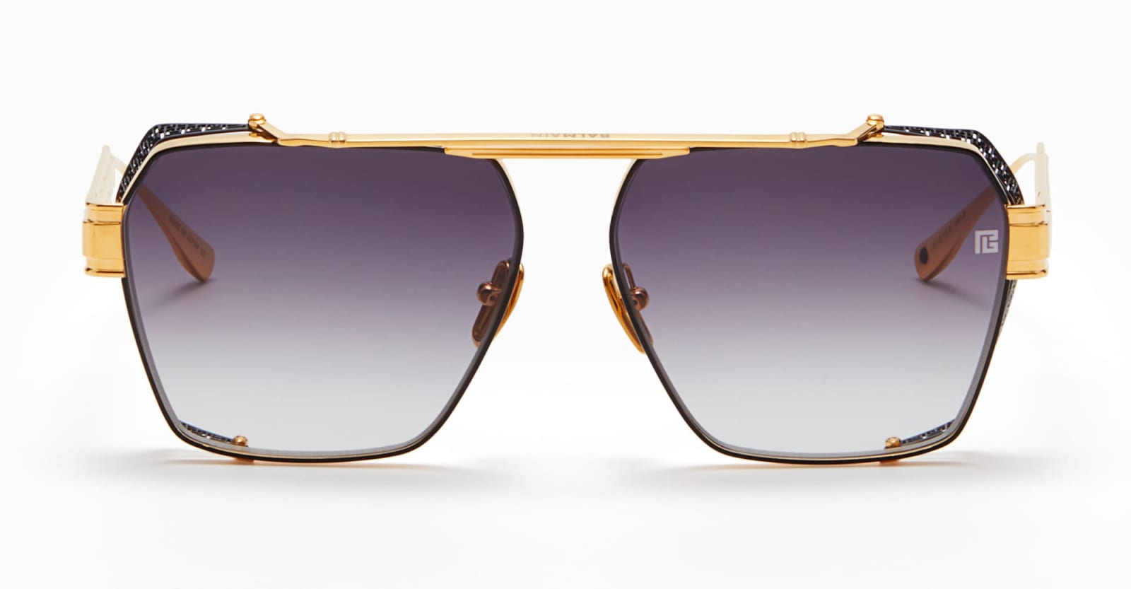 Balmain Premier - Yellow Gold / Black Enamel Sunglasses