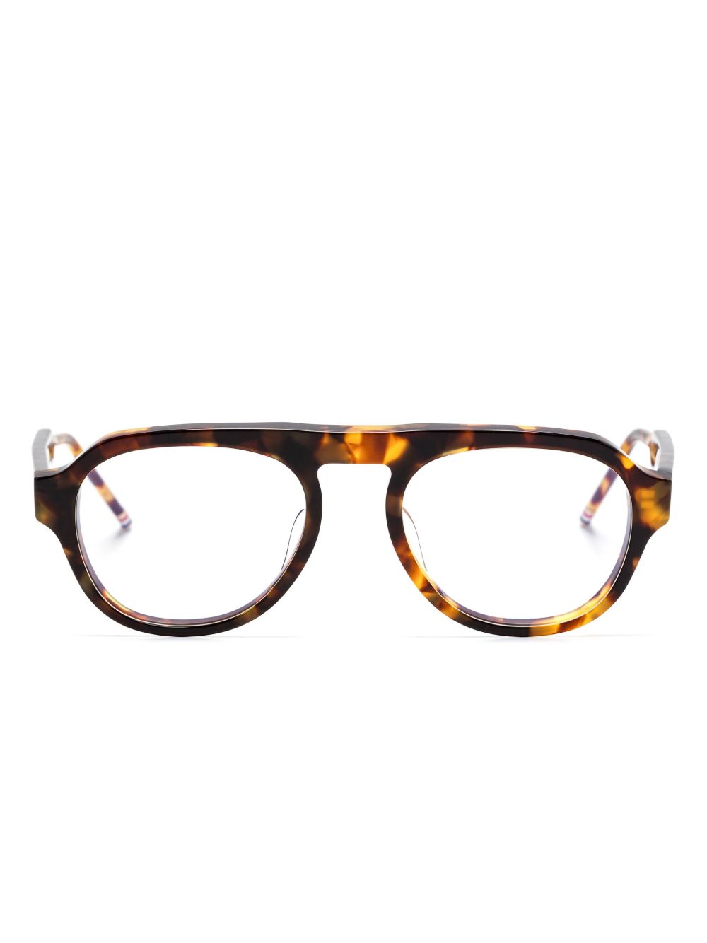 Thom Browne Eyewear 飞行员镜框眼镜 - 褐色