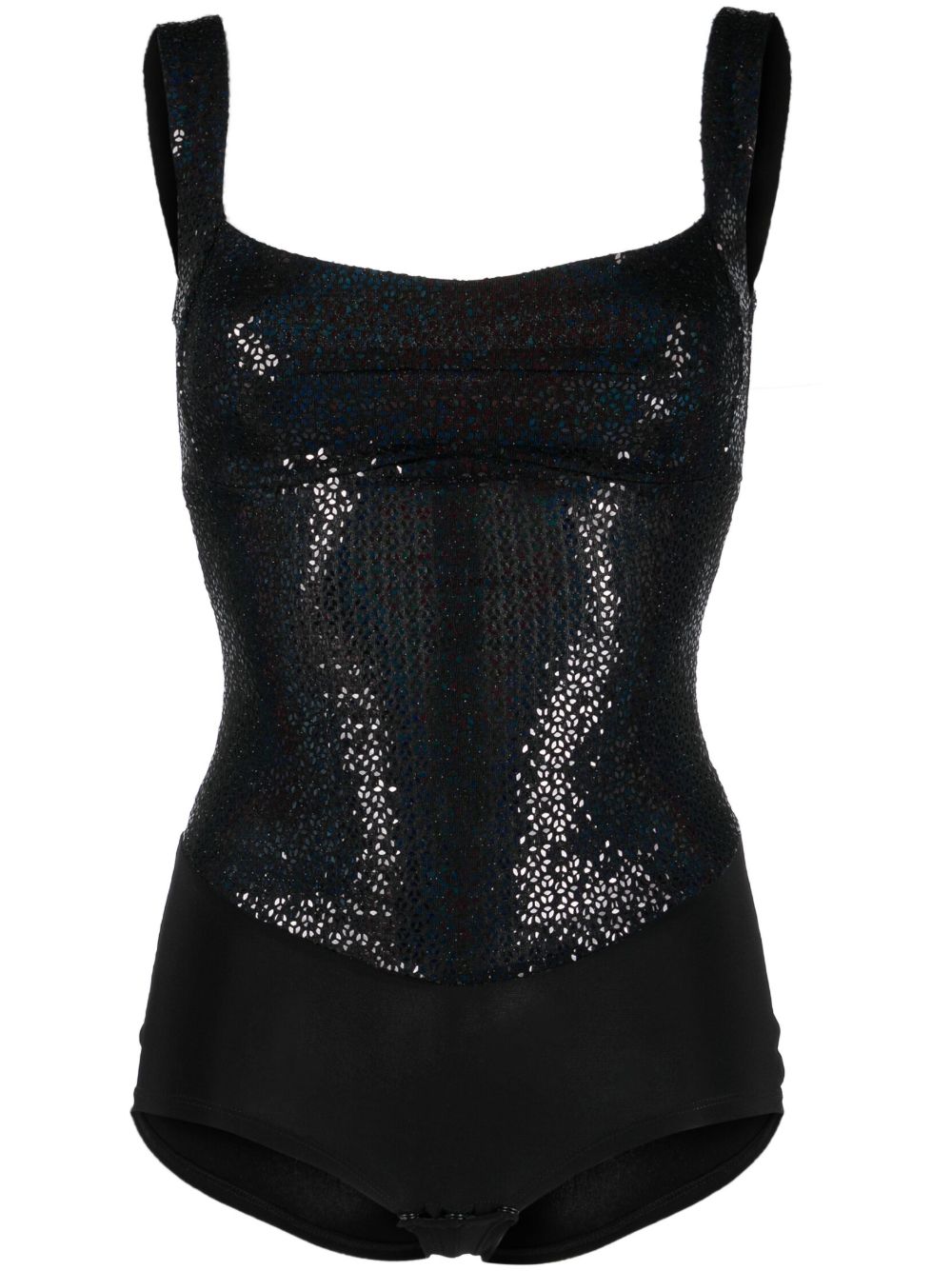 Atu Body Couture 亮片缀饰连体衣 - 黑色