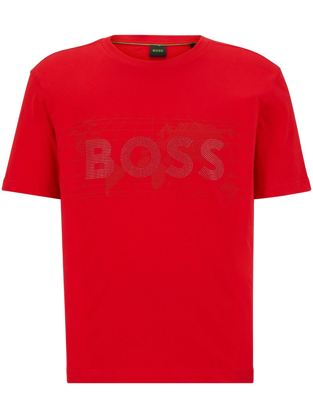 BOSS logo铆钉棉T恤 - 红色