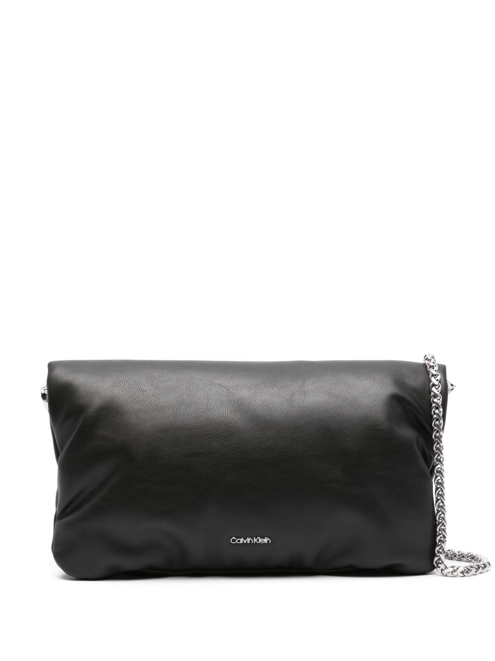 Calvin Klein logo标牌对折斜挎包 - 黑色