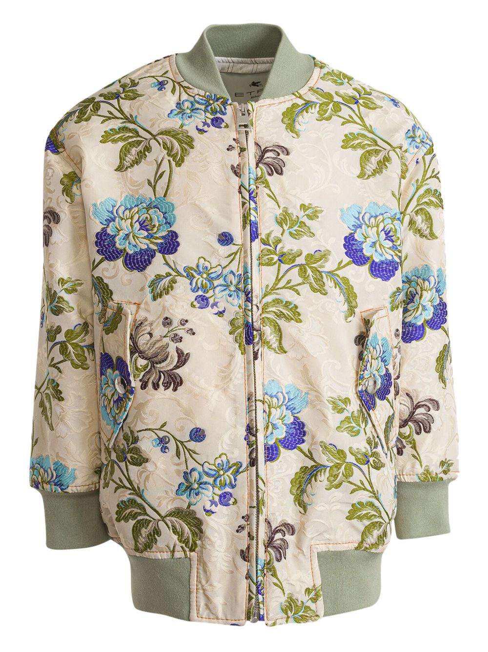 ETRO KIDS 花卉刺绣飞行员夹克 - 中性色