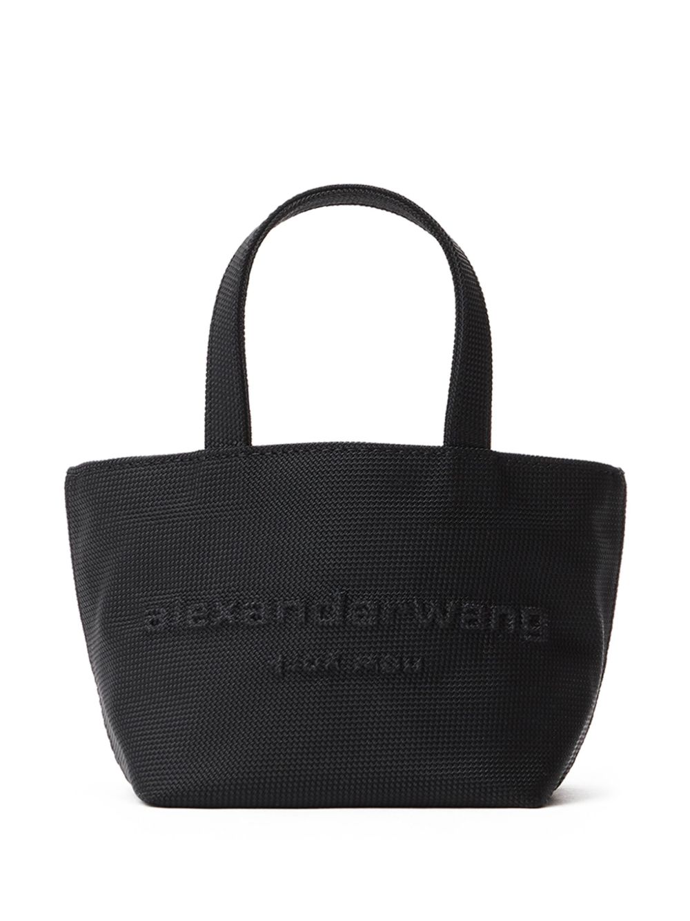 Alexander Wang Punch logo压纹迷你皮质手提包 - 黑色