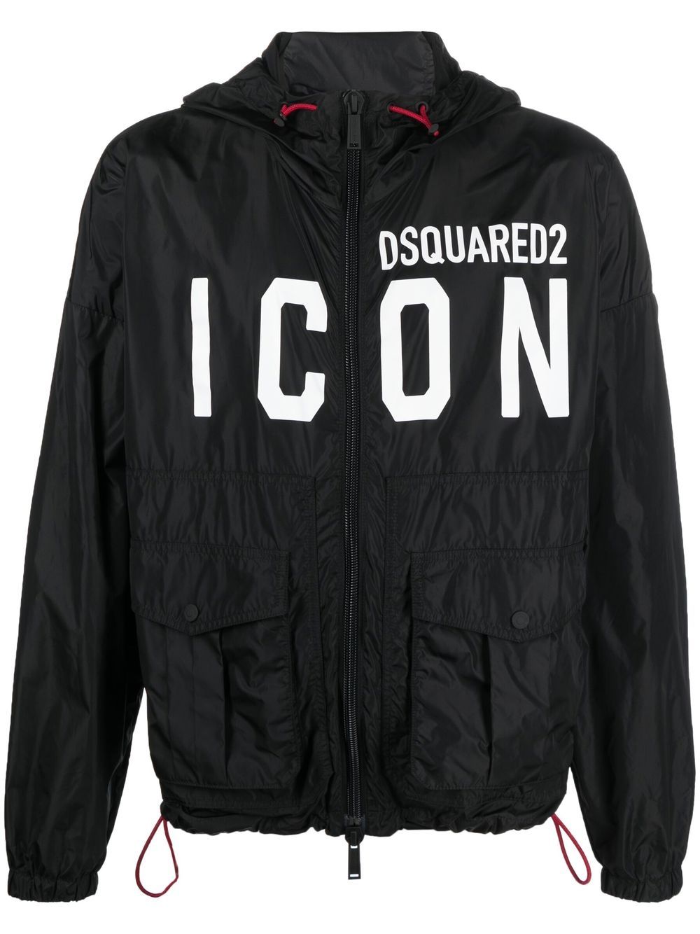 DSQUARED2 D2次方 Icon logo印花拼色夹克 - 黑色