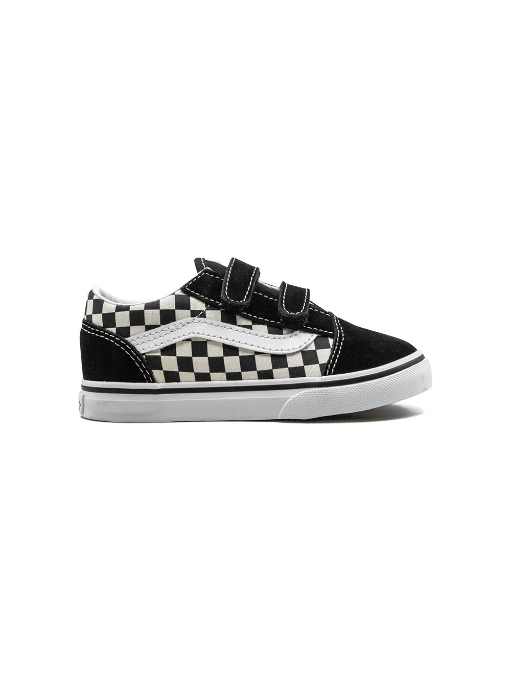 Vans Kids Old Skool V Primary Check板鞋 - 黑色