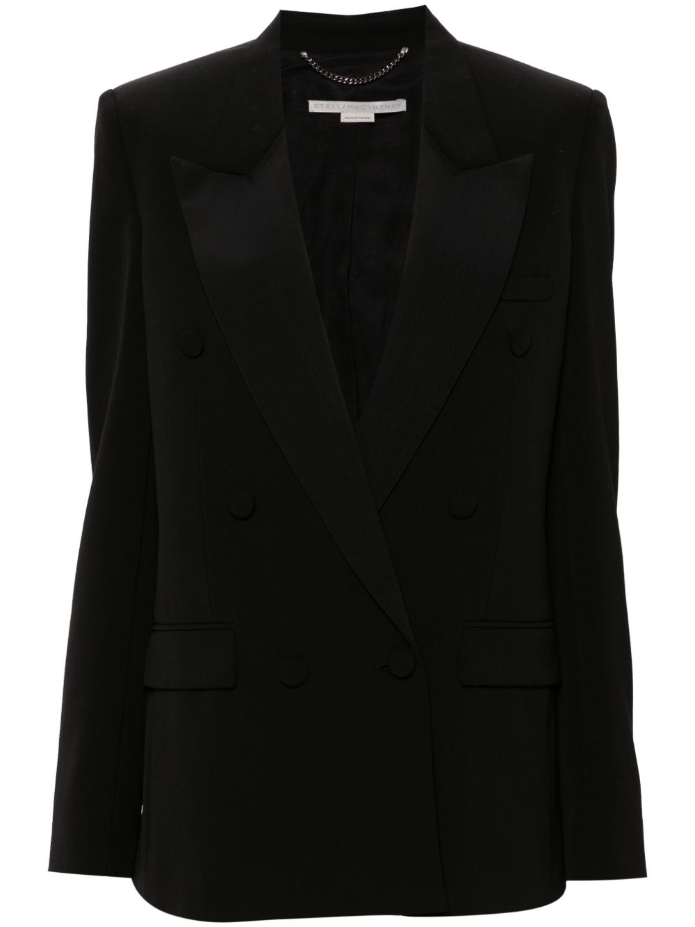 Stella McCartney 双排扣斜纹布西装夹克 - 黑色