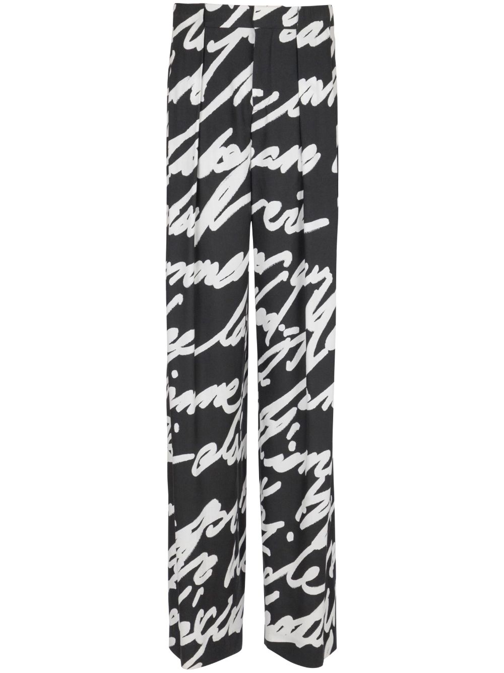 Balmain Love Letter 褶饰长裤 - 黑色