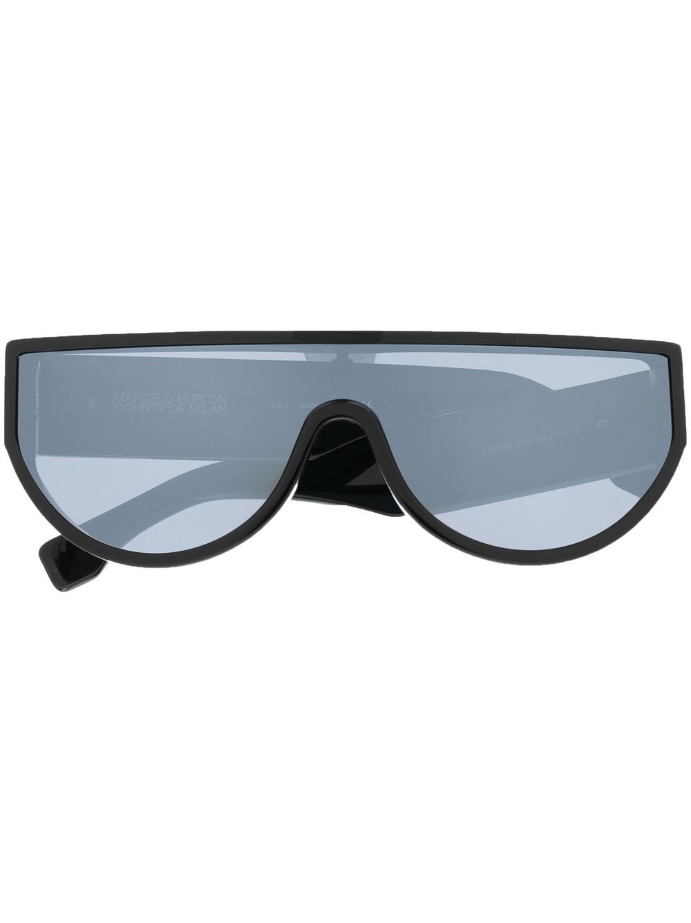 Marcelo Burlon County of Milan Eyewear 超大款镜面太阳眼镜 - 黑色