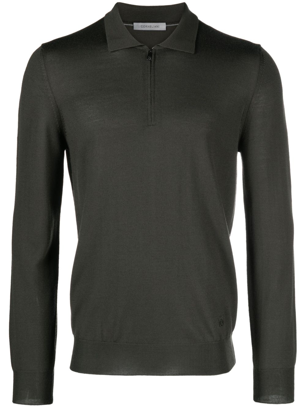 Corneliani 拉链领针织毛衣 - 绿色