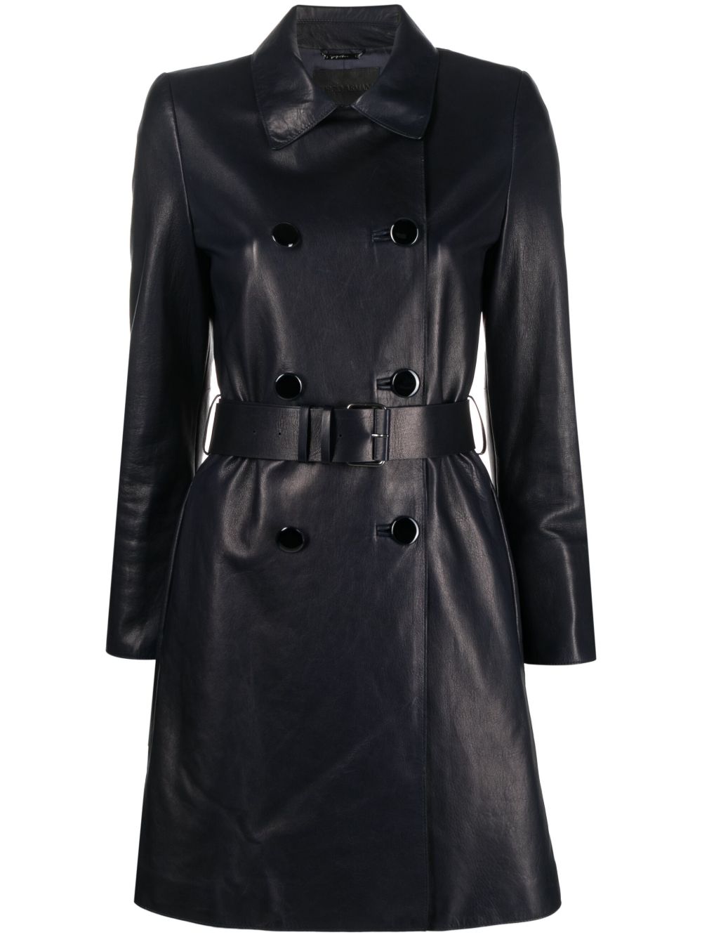 Giorgio Armani x 10 Corso Como 皮质风衣外套 - 蓝色