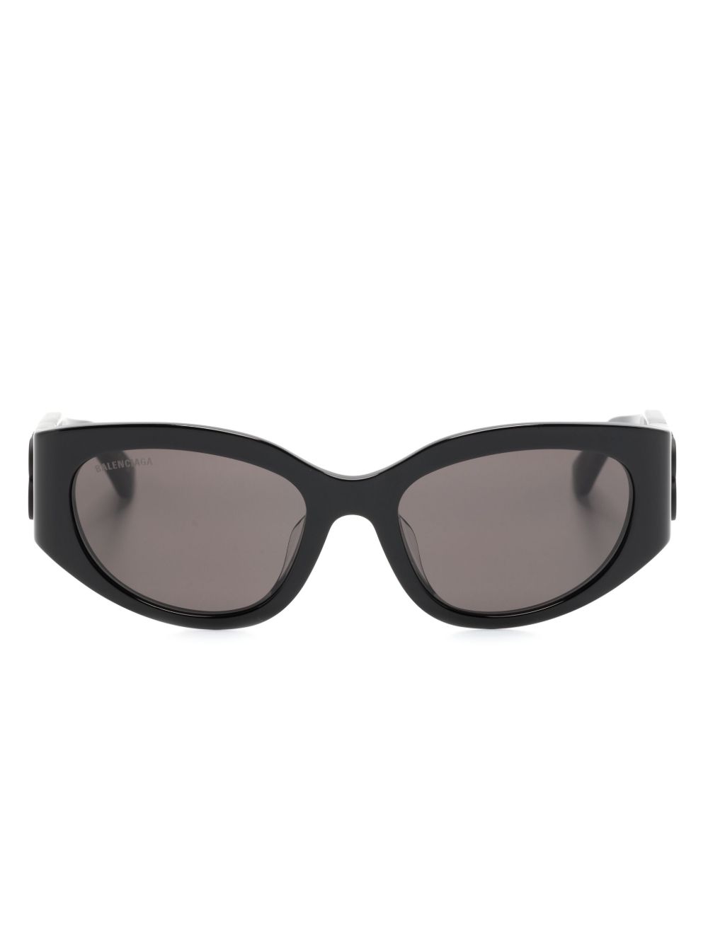 Balenciaga Eyewear 椭圆形框太阳眼镜 - 黑色